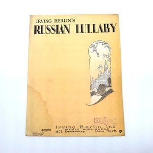 Vintage Sheet Music 1927 Russian Lullaby Irving Berlin Voice Piano Ukulele Banjo